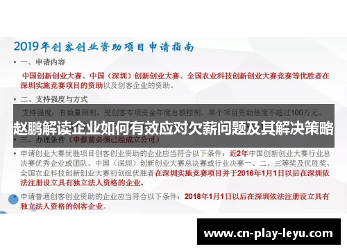 赵鹏解读企业如何有效应对欠薪问题及其解决策略